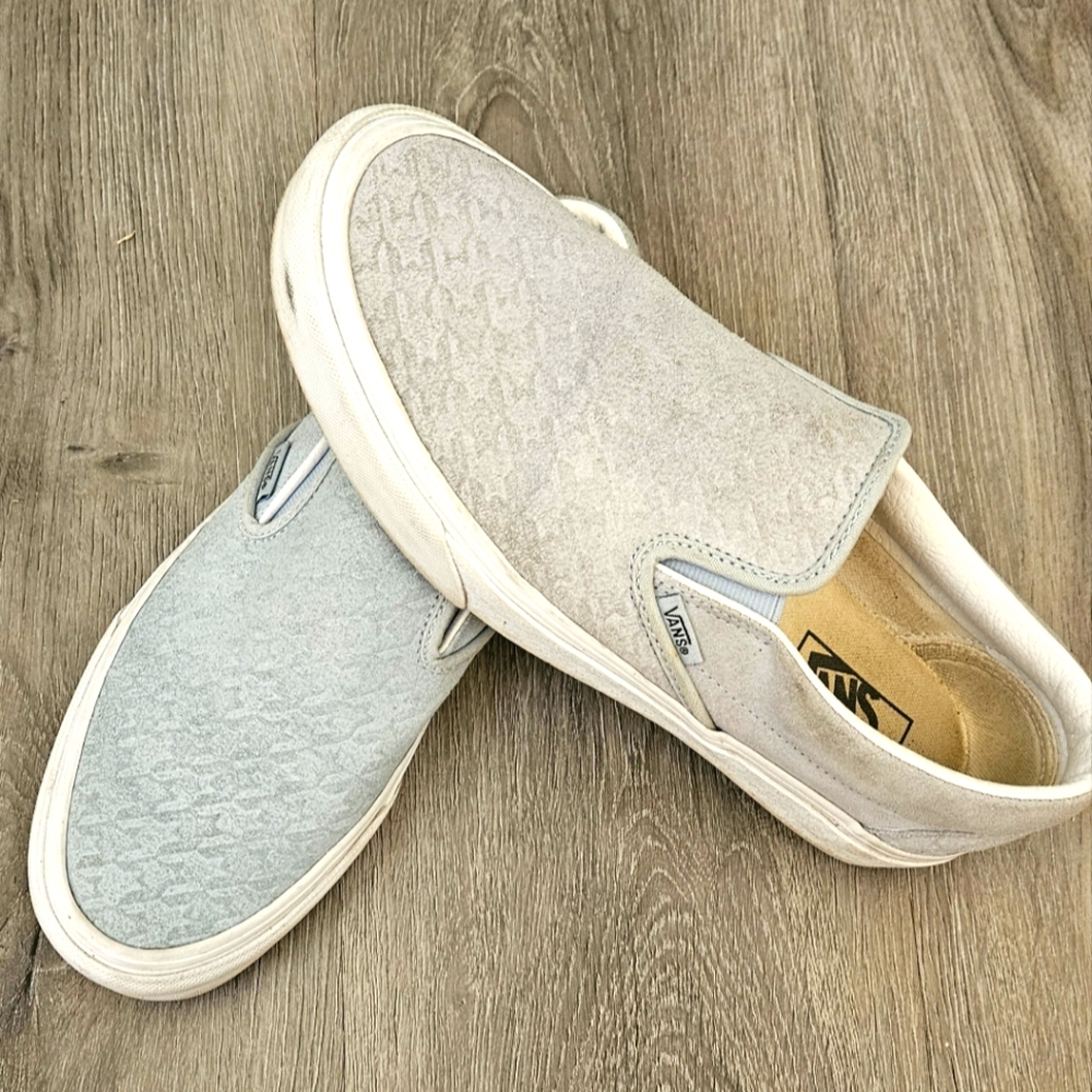 Vans Light Gray Blue Slip-On Sneakers